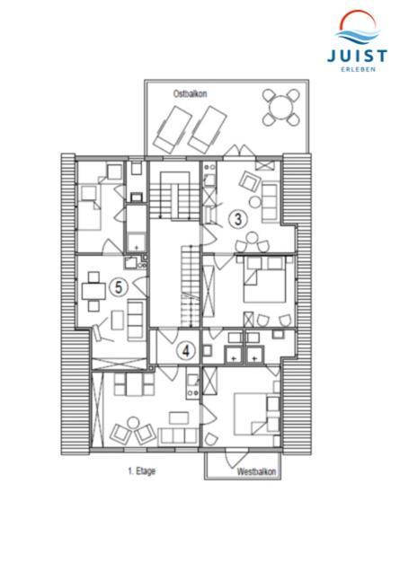 Haus Deichgraf 173 - Wohnung 3 Juist Eksteriør billede